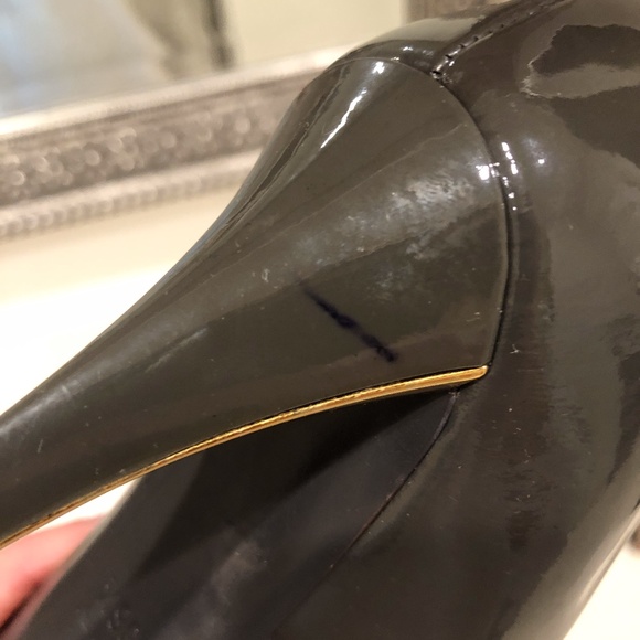 YSL Patent Grey and Gold Clara Pumps - Picture 6 of 6